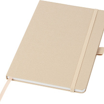 Блокнот Honua форматом A5 из переработанной бумаги с обложкой из переработанного ПЭТ, бежевый овсяный