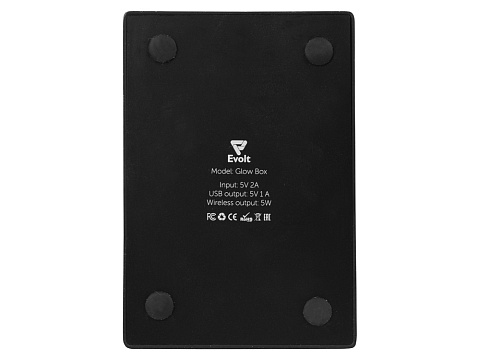Беспроводная зарядка-подставка с подсветкой Glow box, черный (Р) - рис 10.