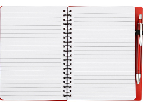 Блокнот Контакт с ручкой, красный - рис 5.