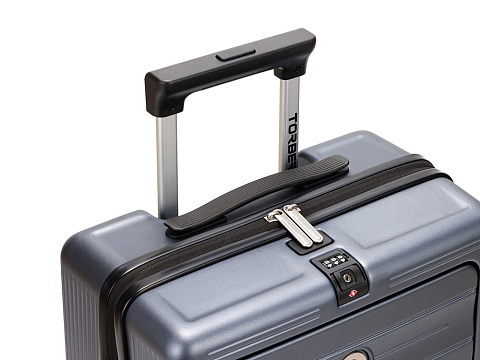 Чемодан TORBER БАЙКАЛ, тёмно-серый металлик, поликарбонат, 37,5 x 20 х 54 см, 37 л - рис 7.