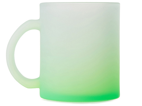 Стеклянная матовая кружка Омбре с градиентом для сублимации, зеленое яблоко - рис 3.