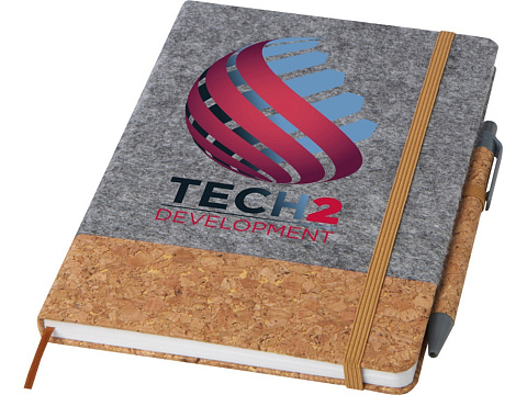 Veronica блокнот формата A5 в твердой обложке - Серый / Натуральный - рис 4.