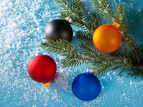 Стеклянный шар синий матовый, заготовка шара 6 см, цвет 62, матовый - рис 5.