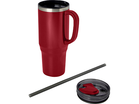 Melbourne кружка 1200 мл, сертифицированная согласно RCS, с соломинкой - Красный - рис 3.