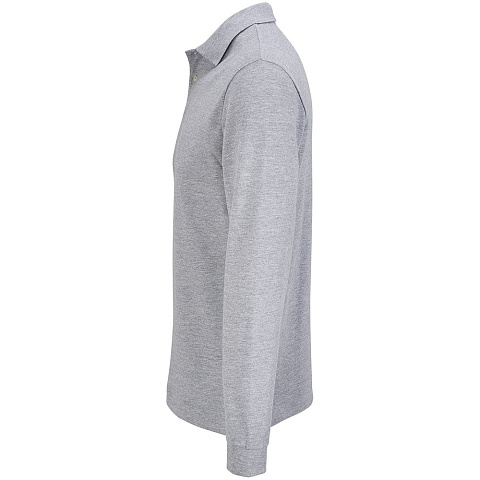 Рубашка поло унисекс с длинным рукавом Pacific LSL, серый меланж - рис 4.