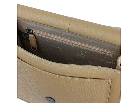 Сумка через плечо женская BUGATTI ЭЛЬЗА | ELSA, песочного цвета, воловья кожа/полиэстер, 25х8,5х20 см - рис 5.