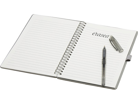 Slate многоразовый набор из блокнота в мягкой обложке и ручки - Серый - рис 6.