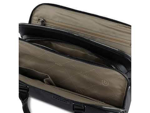 Сумка женская BUGATTI ЭЛЬЗА | ELSA, чёрная, воловья кожа/полиэстер, 32х13х22 см - рис 6.