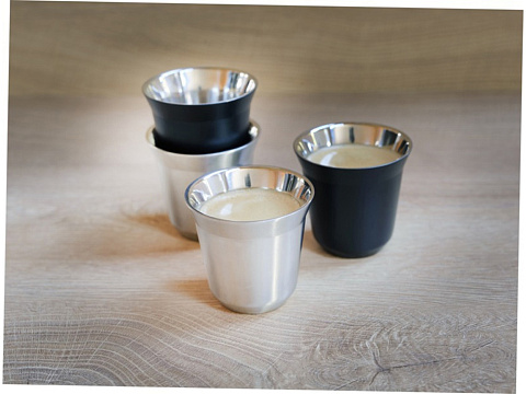 Duo набор чашек для эспрессо из нержавеющей стали, сертифицированный согласно RCS, 80 мл - Серебряный - рис 3.