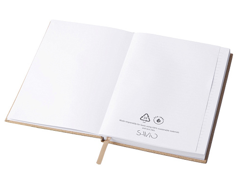 Блокнот из пробки А5 Passiflora, твердая обложка, 80 листов 80 гр/м2 переработанной белой бумаги, - рис 4.