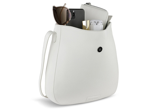 Сумка женская BUGATTI ЭЛЬЗА | ELSA, белая, воловья кожа/полиэстер, 29х8х27 см - рис 10.