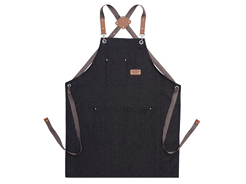 Джинсовый фартук с карманами Fry, черный - рис 2.