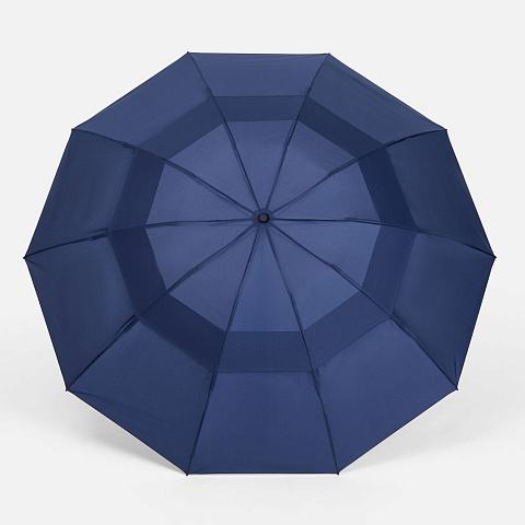 Зонт обратного сложения twoGether с двойным куполом, темно-синий - рис 3.