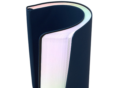 Блокнот А5 в гибкой обложке Fellini с голографическим срезом, темно-синий - рис 7.