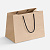 Пакет бумажный Stor, неокрашенный с черными ручками - миниатюра