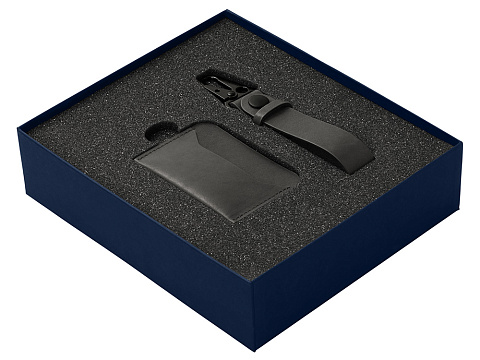 Подарочный набор Long River: картхолдер, ремешок для ключей (без лого Long River), синяя коробка - рис 2.