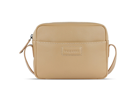 Сумка кросс-боди женская BUGATTI ЭЛЬЗА | ELSA, песочного цвета, воловья кожа/полиэстер, 19х5,5х14 см - рис 2.