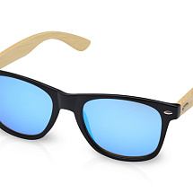 Солнцезащитные очки Hue с бамбуковыми дужками - Cиний / Натуральный