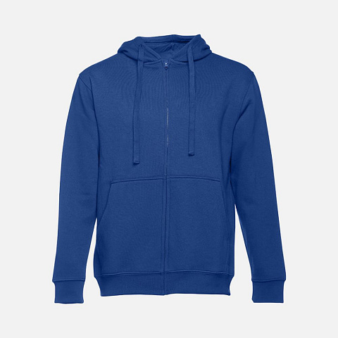 Толстовка мужская на молнии с капюшоном Amsterdam, ярко-синяя - рис 2.