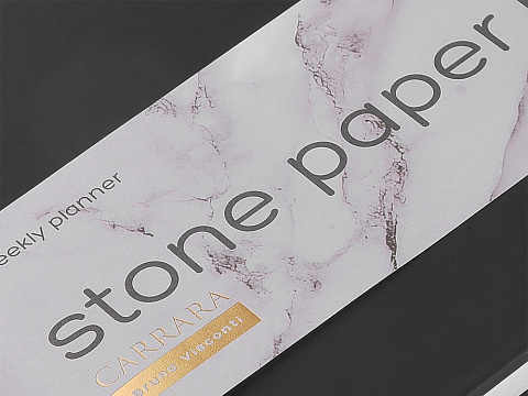 Еженедельник с каменной бумагой А5+ Carrara, черный - рис 7.