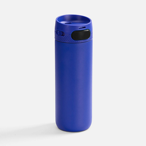 Термостакан X1 с цветной кнопкой, синий с черным - рис 2.