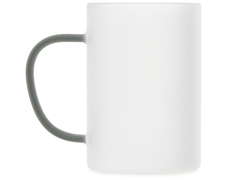 Стеклянная матовая кружка Акцент с цветной ручкой для сублимации, черный - рис 3.