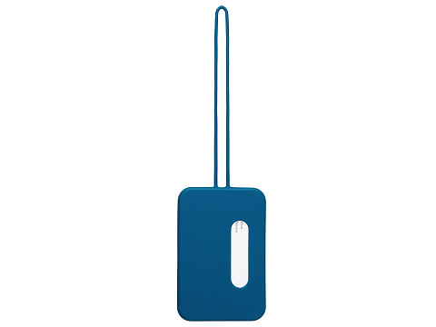 Бамбуковая багажная бирка с силиконовым чехлом Тагу, темно-синий - рис 3.