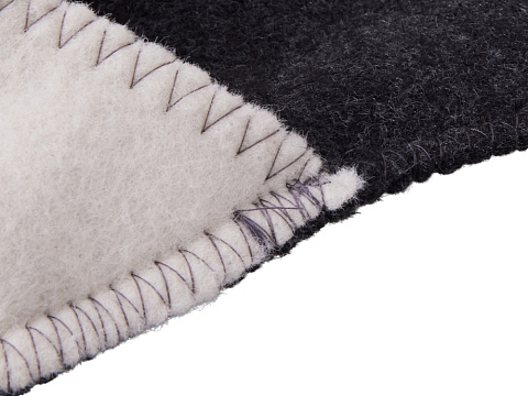 Тапочки белые/серые с отворотом без вышивки - рис 4.