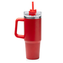 Термокружка Крэнстон с двойными стенками из переработанной нержавеющей стали, красный