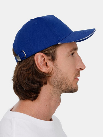Бейсболка Classic 2.0, ярко-синяя с белым кантом - рис 12.