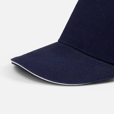 Бейсболка Classic 2.0, темно-синяя с белым кантом - рис 3.