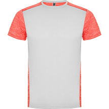 Спортивная футболка Zolder мужская, белый/меланжевый неоновый коралловый