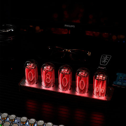 Настольные ламповые RGB ретро-часы (24,5x6х8 см) - рис 6.