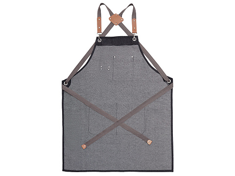 Джинсовый фартук с карманами Fry, черный - рис 4.