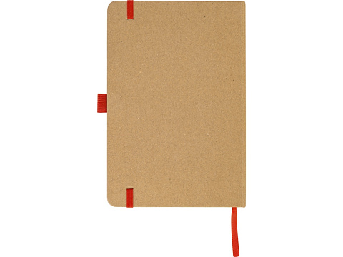 Блокнот A5 Sevilia Color, твердая обложка из крафта, 80 листов, цветной срез и форзац, натуральный/красный - рис 5.