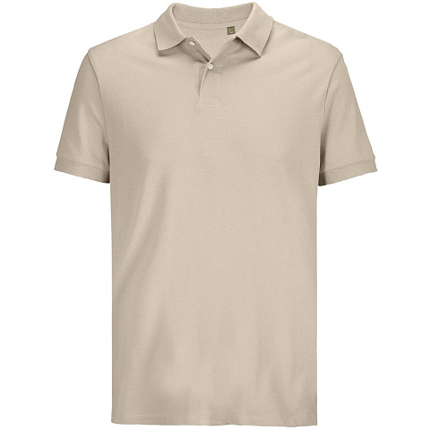 Рубашка поло унисекс Pacific, бежевая (льняная) - рис 2.