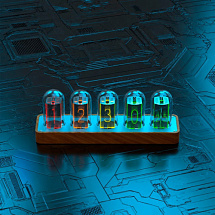 Настольные ламповые RGB ретро-часы (24,5x6х8 см)