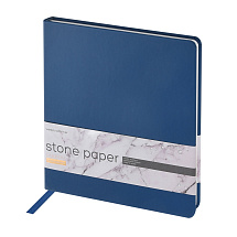 Еженедельник с каменной бумагой А5+ Carrara, темно-синий