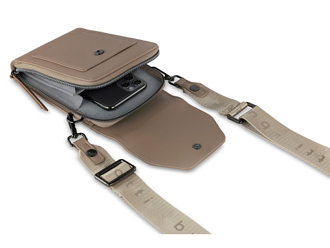 Сумка наплечная BUGATTI АЛМАТА | ALMATA, песочная, полиуретан, 11х4х19 см - рис 9.