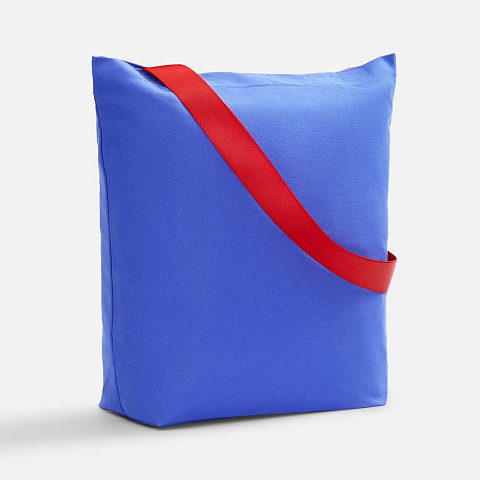 Шопер B5, синий с широкими красными ручками - рис 2.