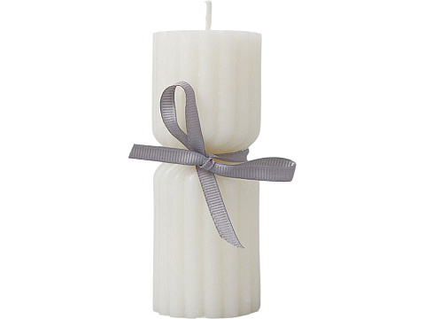 Набор свечей с гранями Vela, темно-серый, белый - рис 6.