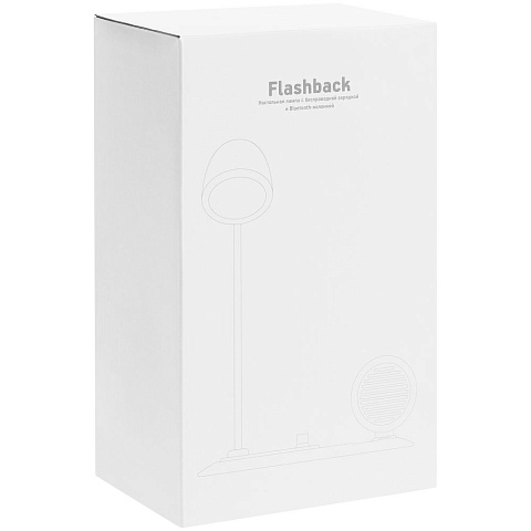 Лампа с колонкой и беспроводной зарядкой Flashback, белая - рис 13.