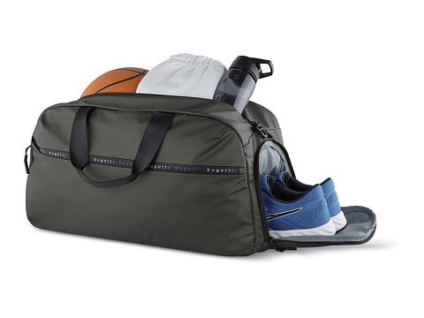 Сумка спортивная BUGATTI БЛАНК | BLANC, оливковая, тарпаулин/полиэстер, 52х26х27,5 см - рис 6.