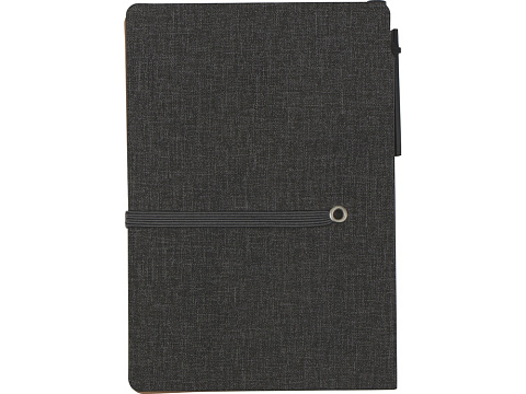 Блокнот А6 Write and stick с ручкой и набором стикеров, черный - рис 7.