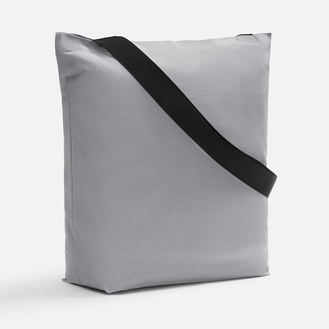Шопер B5, серый с широкими черными ручками - рис 2.