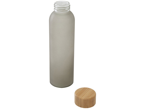 Lume бутылка из матового содово-известкового стекла объемом 500 мл с бамбуковой крышкой - Серый - рис 3.