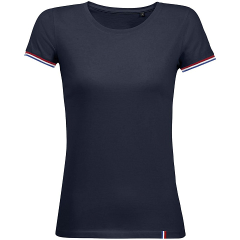 Футболка женская Rainbow Women, темно-синяя с ярко-синим - рис 2.