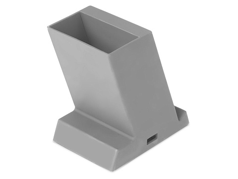 Беспроводная зарядка-подставка с подсветкой Glow box, серый (Р) - рис 4.