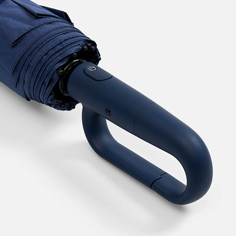 Зонт складной Skymate с УФ-защитой и ручкой-карабином, темно-синий - рис 8.