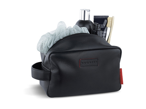 Несессер дорожный BUGATTI КЛАРК | CLARK, чёрный, воловья кожа/полиэстер, 20х10х13 см, 2,5 л - рис 5.